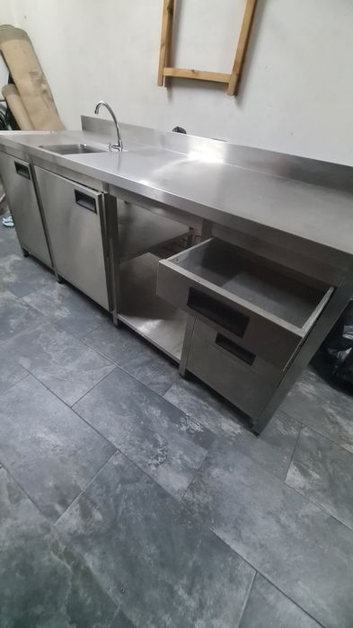Bancada inox com pia