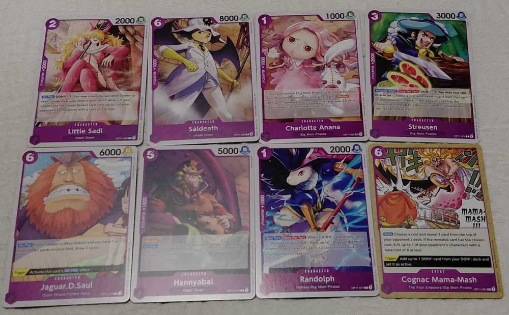 lote de 58 cartas tcg one piece op11