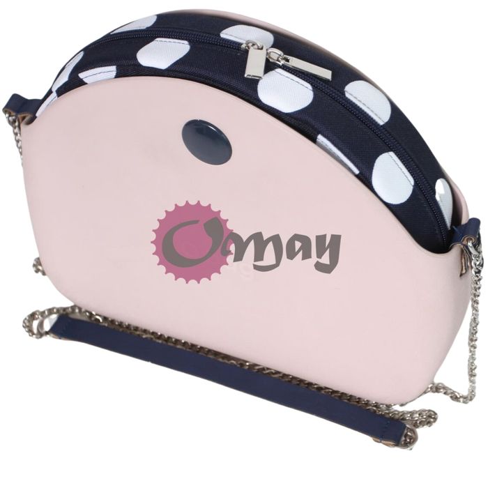 GRANATOWY organizer OBAG MOON LIGHT grochy białe 2kieszenie wkład OMAY
