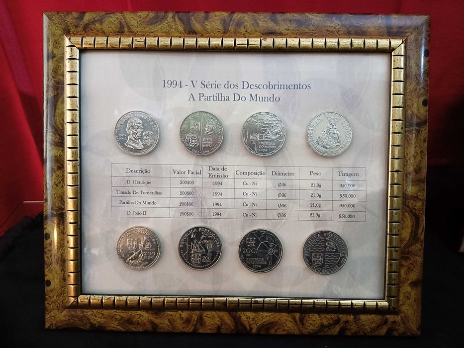 moedas emolduradas A Partilha Do Mundo