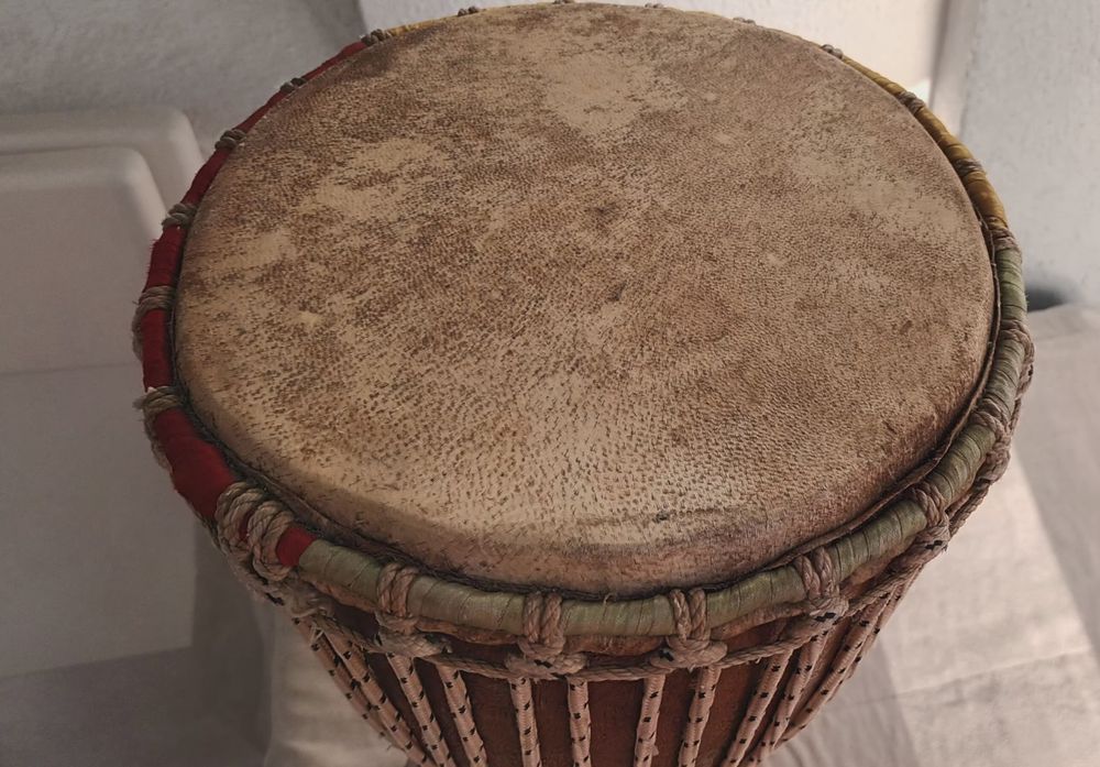 Djambe com pele verdadeira -40cm de altura