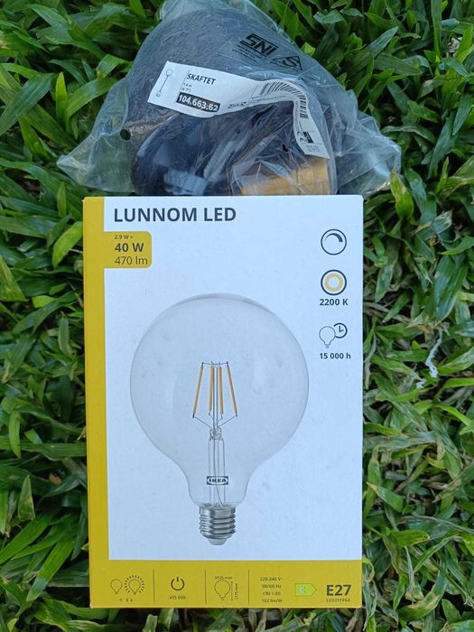 Pendurantes SKAFTET (IKEA) cabo de 1,4 metros (3 uni.) + lâmpadas