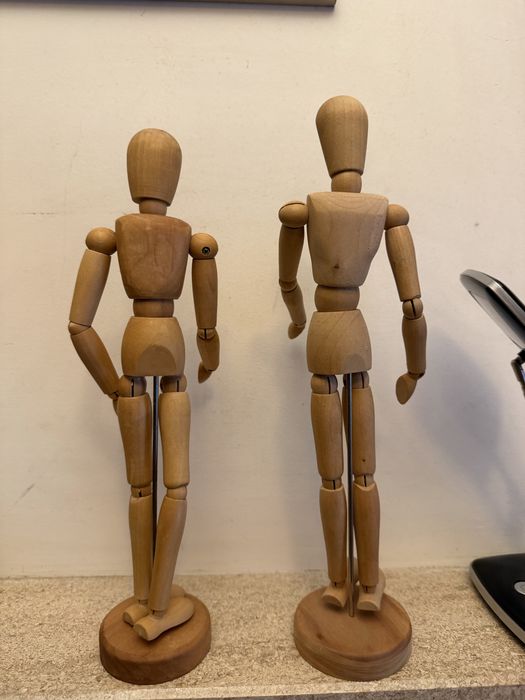 2 Manequins de Madeira Articulados para Desenho