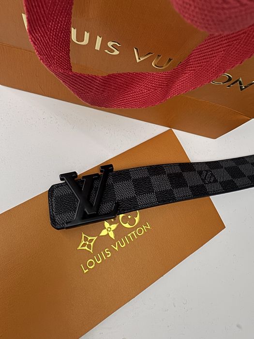 ремень   Louis Vuitton  кожа канва