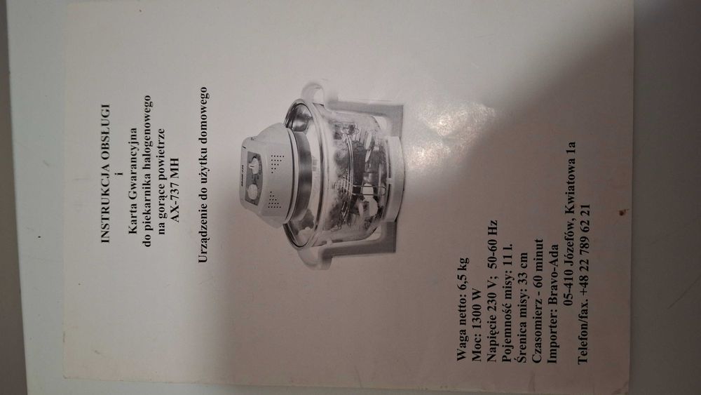 Piekarnik halogenowy AX-737 MH