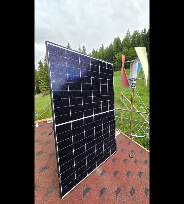Kompletny zestaw OFF-GRID 230V | Fotowoltaika + turbina wiatrowa | 6×100Ah AGM | Inwerter MPPT Okazja!!!