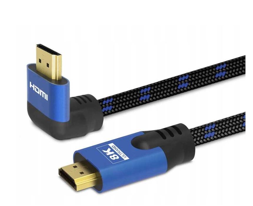 Kabel Savio CL-147 HDMI - HDMI 1,8 m kątowy łamany oplot bawełniany