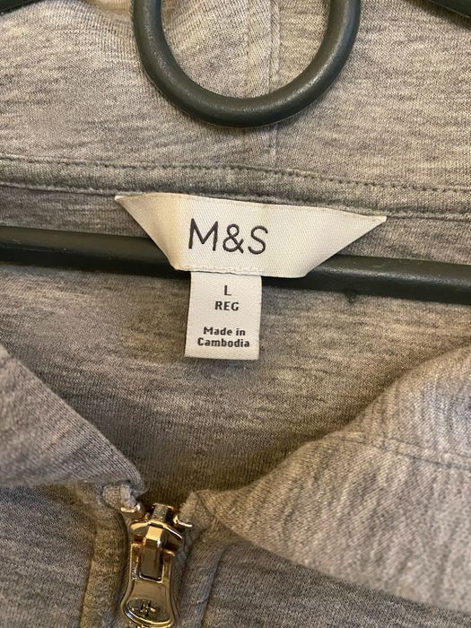 Сіра оверсайз зіп-худі m&s з капюшоном і кишенями