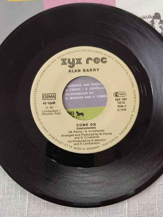 Alan Barry - Come On, 7"singiel winylowy Italo disco