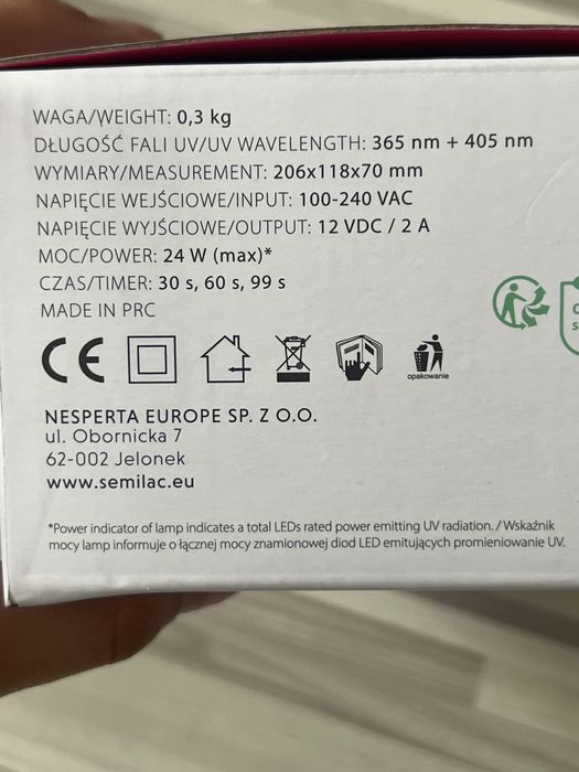 Lampa semilac 24W/36