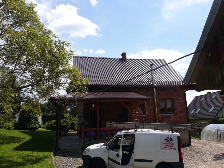 Malowanie dachów Malowanie Elewacji  Wymiana rynien Wycinka drzew Malowanie dachówek