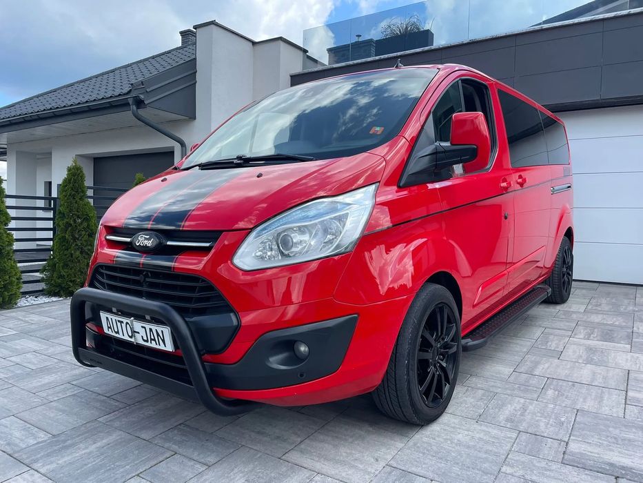 Ford TRANSIT CUSTOM LONG L2H1 Klima Navi Kamera Grzane Fotele 2xDrzwi Boczne Skóry Dubel Kabina 6os. Tempomat 2xPdc Rury  Navi Kamera Grzane Fotele 2xDrzwi Boczne Skóry Dubel Kabina Tempomat