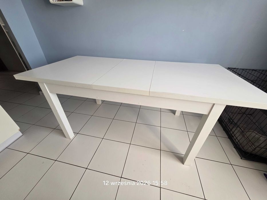 Stół rozkładany biały 140/180 cm szerokość 80 cmm