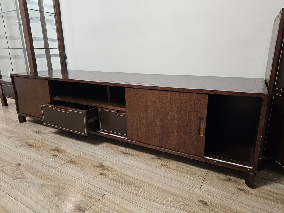 Komplet mebli salonowych – ciemny brąz