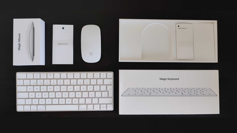 Teclado e Rato Apple Magic 2 + Cabo Original, Caixas e Manuais