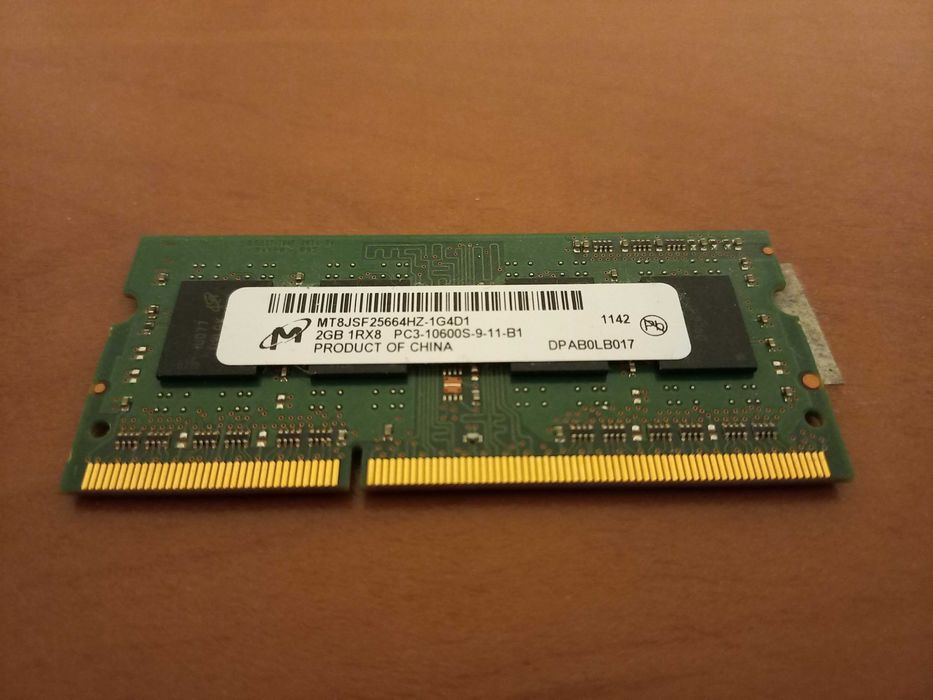 Pamięć RAM 2GB DDR3 PC3-10600S 1333MHz SODIMM