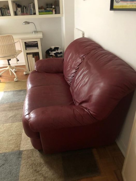 Sofá italiano de pele 2 lugares