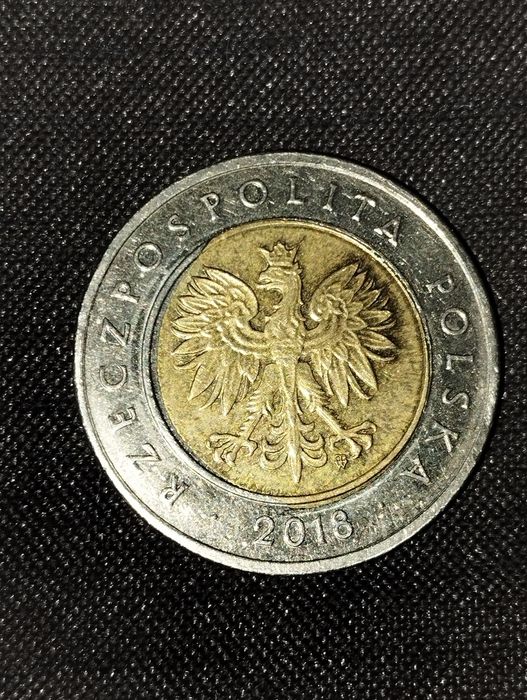 5zł 100lat niepodległości 2018 destrukt rozlanie