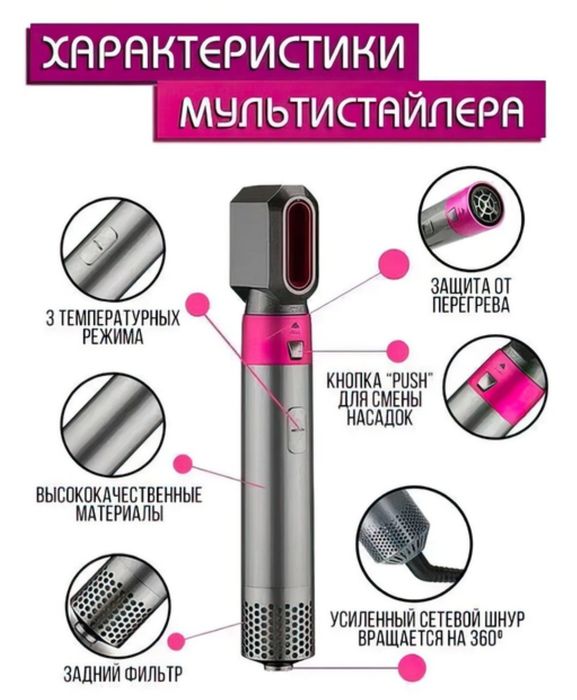 Мультистайлер 5 в 1 Hot Air Styler в кейсе фен браш стайлер