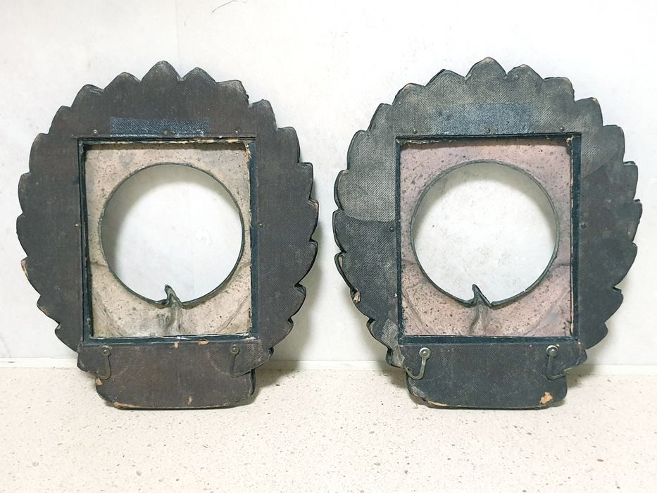 Par de raras maravilhosas "pavões" molduras asiáticas em cobre