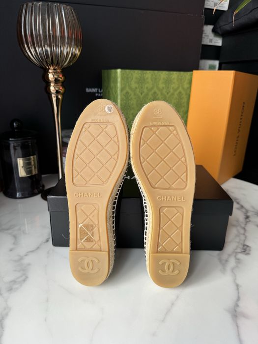 Espadryle Chanel black leather
