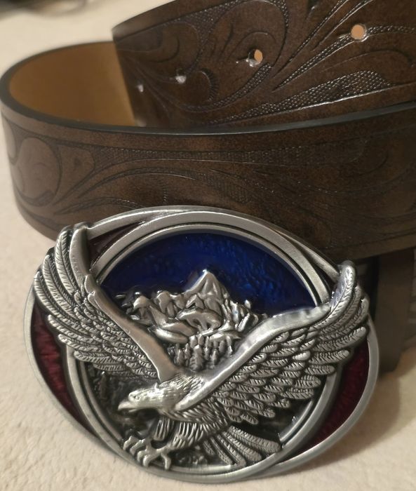 Pasek myśliwski skórzany ORZEŁ. Do munduru garnituru myśliwego leśnika