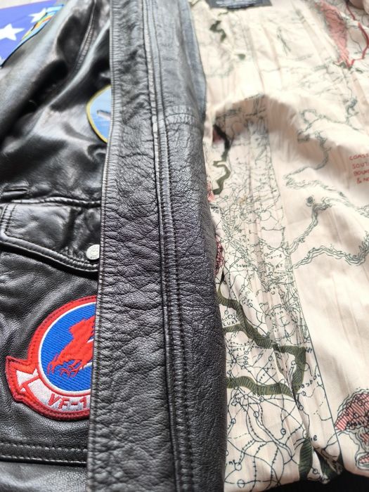 Kurtka Top Gun męska czarna 2022 Maverick skórzana L XL pilotka G1