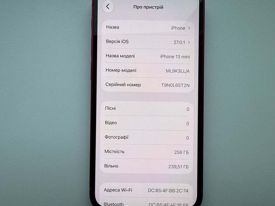 Apple iPhone 13 mini 256gb Red Neverlock 100%