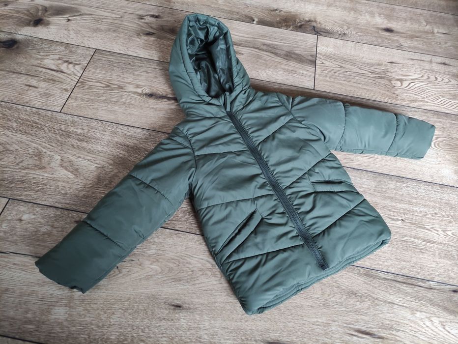 Kurtka zimowa dziecięca puchowa, SMYK, khaki, r. 104 cm, bdb