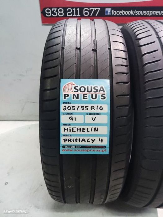 2 pneus semi novos 205-55r16 michelin - oferta dos portes 90 EUROS