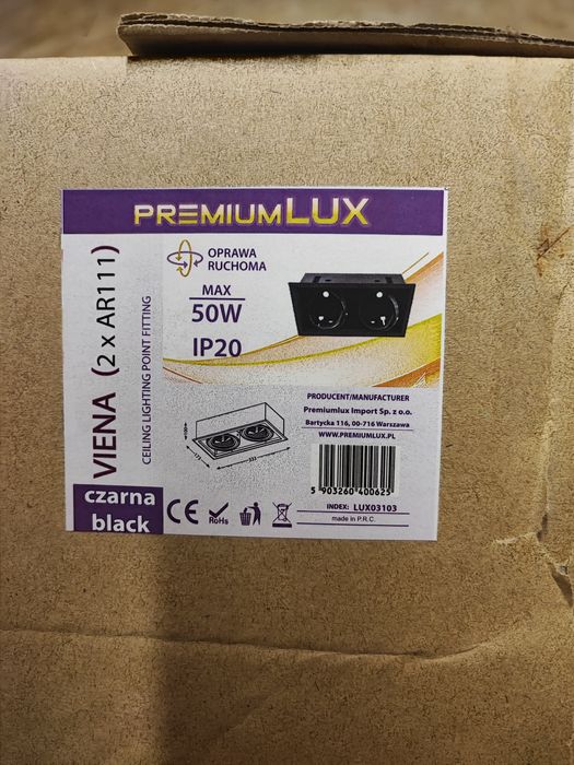 2 x Oprawa wpuszczana VIENA 2xAR111 czarna