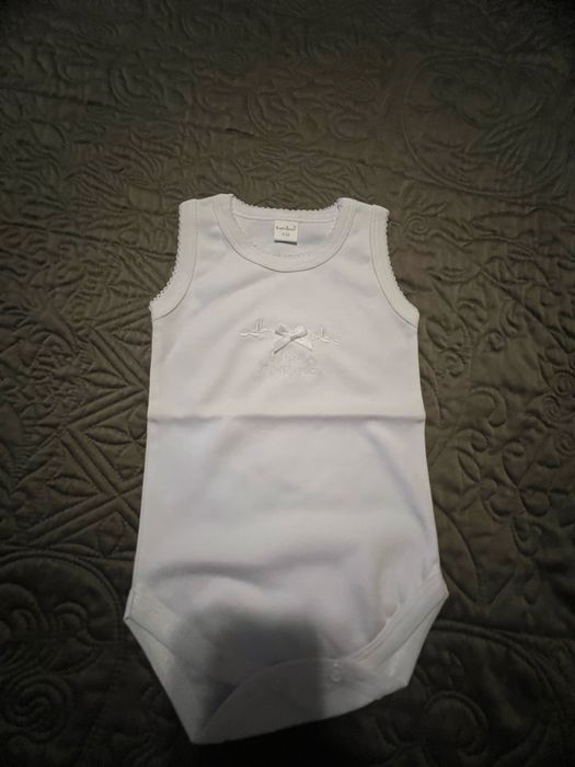 Body branco de algodao pata batizado