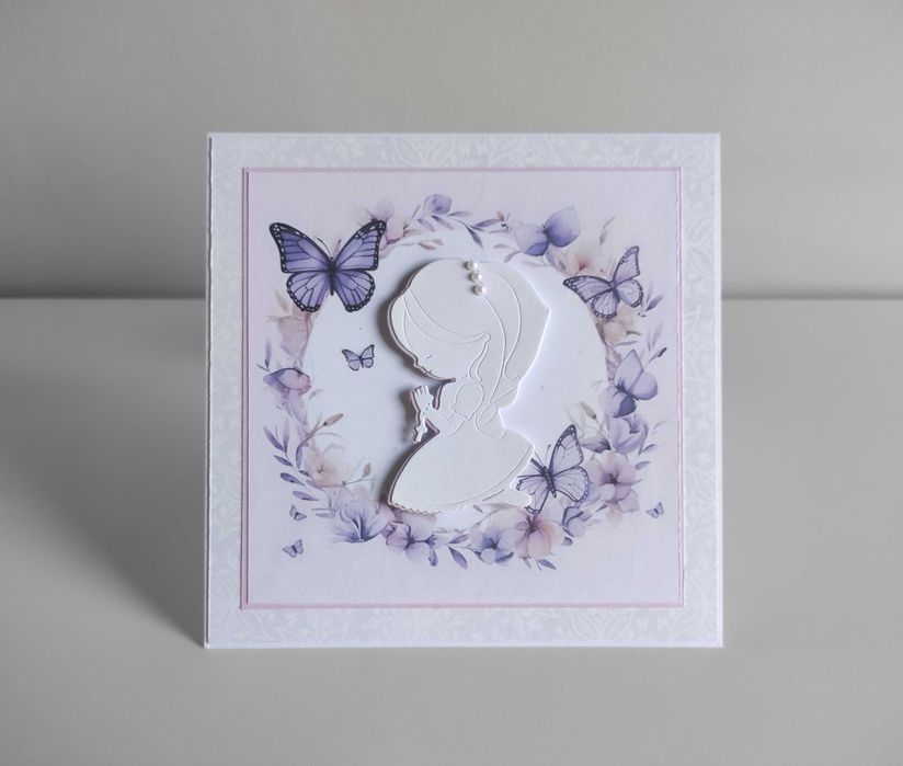 Kartka ręcznie robiona na Komunię Świętą