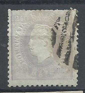 Selos portugueses - 1 selo 240 Reis D. Luís I, fita direita, 1870a1876