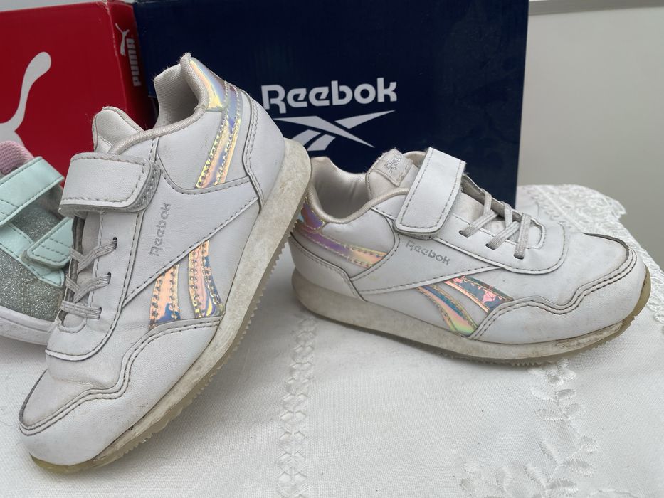 Tenis Reebok Perola e Puma Glitter menina 23