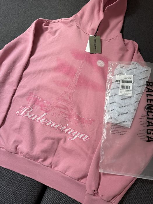 Bluza Balenciaga Paris Moon hoodie pink