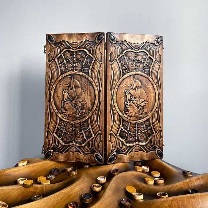 Нарды и Шахматы из натурального дерева дуб ясень ольха