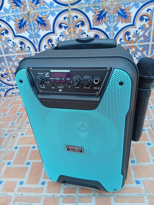 Coluna de som Bluetooth portátil com microfone sem fio - Novas