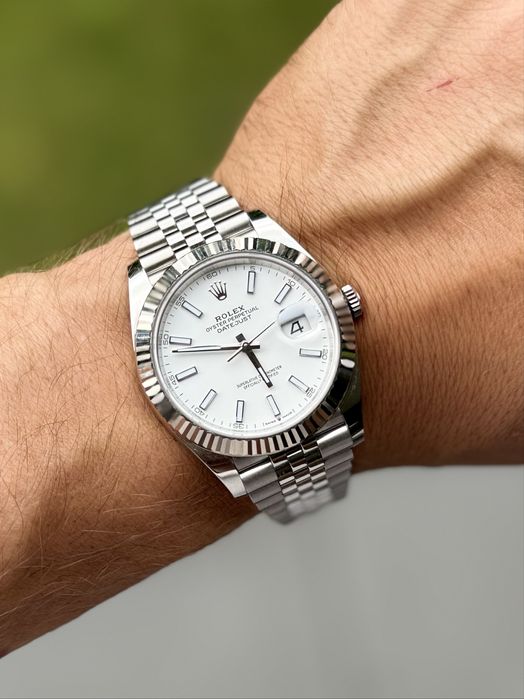 Zegarek Rolex Datejust 41mm W.Kruk  white dial jubilee,omega