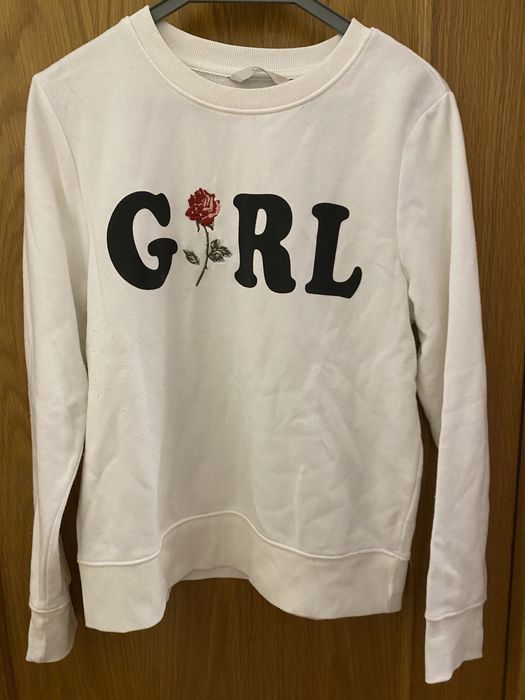 Camisola branca com estampado de letras