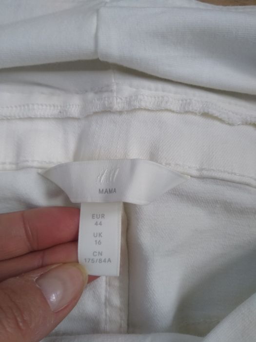 Spodnie ciążowe XL 42 44 hm mama białe