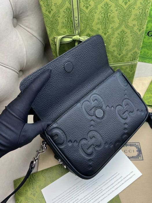 Кроссбоди сумка Gucci Jumbo Small GG кожаный мессенджер Гуччи плечевая сумка c841