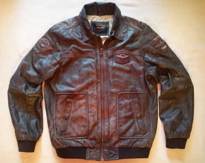 Бренд PME Legend мужская кожаная куртка пилот бомбер анилиновая кожа