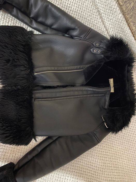 Дубленка зимняя черная