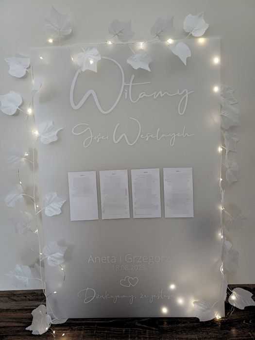 Tablica Powitalna Plan Stołów plexi