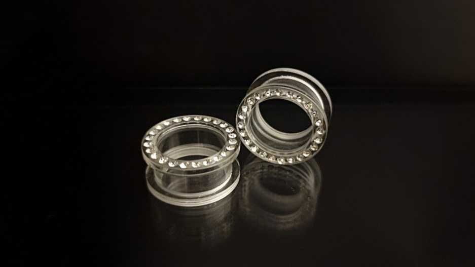 Brincos piercings tuneis plugs janelas orelha 18mm acrílico