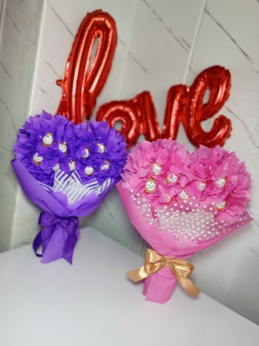 Букети з цукерок,солодкі букети, букет з сухофруктів,смачні букети