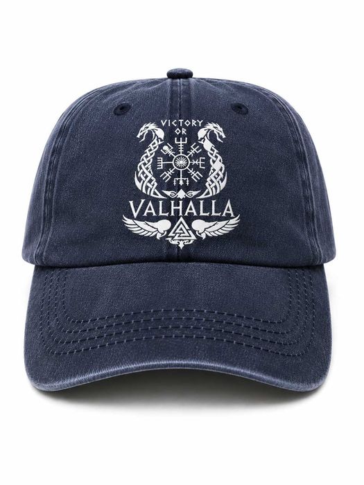Кепка Victory or Valhalla вінтажна | Бейсболка Washed Vintage | Унісекс | Регульований розмір