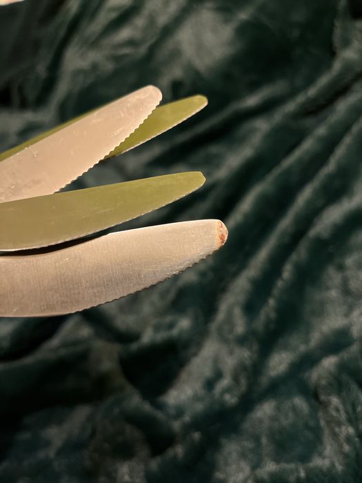 Zestaw sztućców nozy Gerlach konwalie 5 szt vintage retro PRL