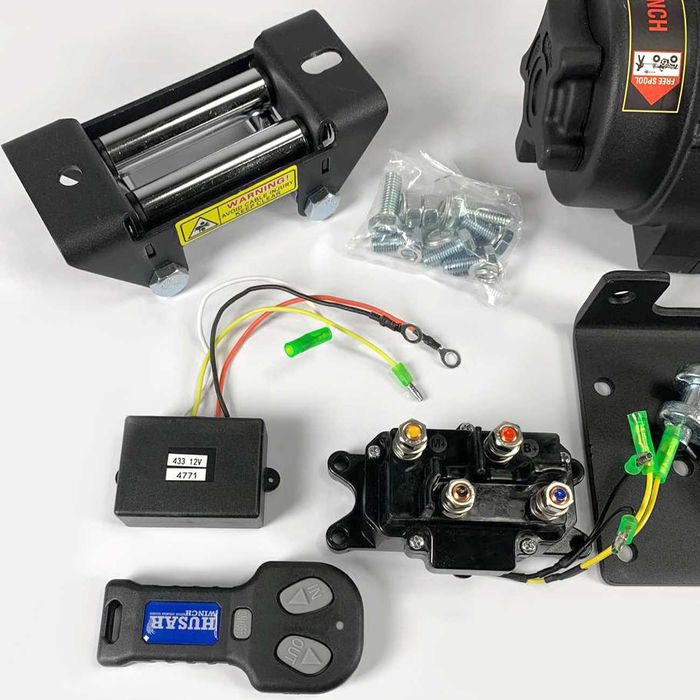 Лебідки електричні для квадроцикла 1400 кг, 12В, трос (Польша Husar)